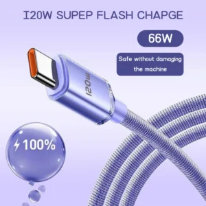 120W 6A Super Fast Charge USB Type C Cable
