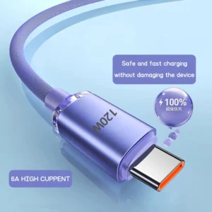 120W 6A Super Fast Charge USB Type C Cable
