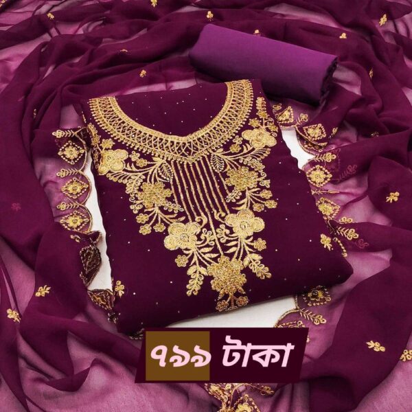 Georgette Embroidery Four Piece premium fashion