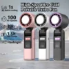 6000mAh Mini Turbo Fan with Light, 100-Speed Digital Display